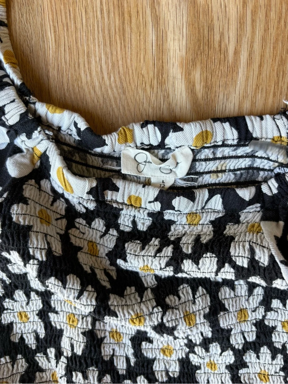 Jessica Simpson Black Daisy Puff-Sleeve Kids Dress
